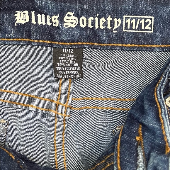 Blues Society Skinny 11/12 Distressed Low Rise 31 Inseam 34 Waist - Picture 6 of 11